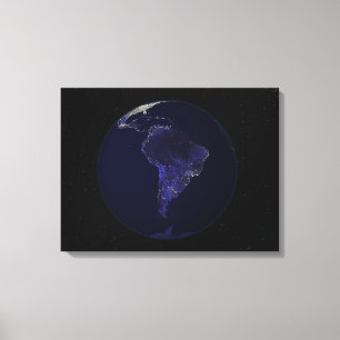 Full Earth at night showing city lights 6 Canvas Print