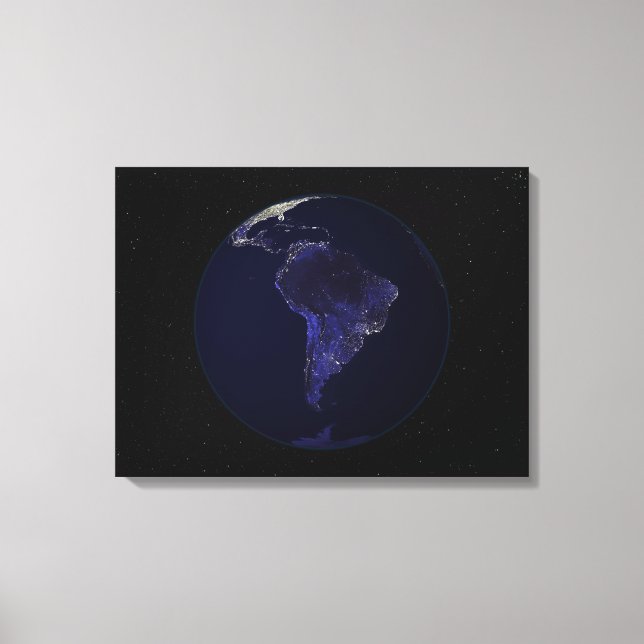 Full Earth at night showing city lights 6 Canvas Print (Front)