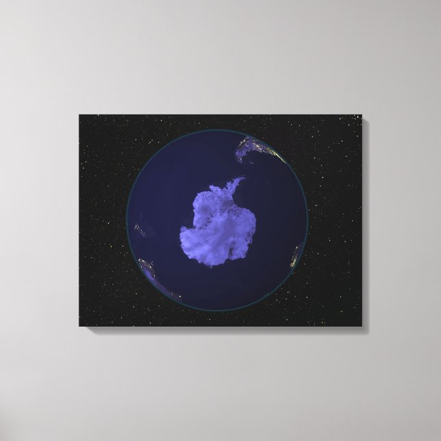 Full Earth at night showing city lights 7 Canvas Print (Front)