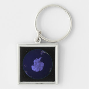 Full Earth at night showing city lights 7 Key Ring