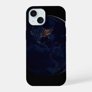 Full Earth At Night With City Lights Of Americas iPhone 15 Case