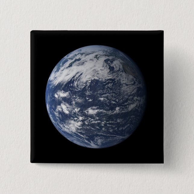 Full Earth centred over the Pacific Ocean 15 Cm Square Badge (Front)