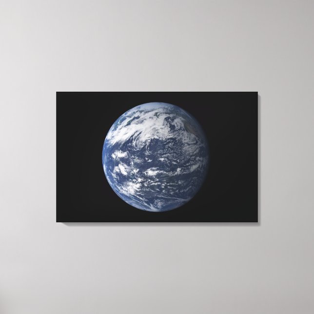 Full Earth centred over the Pacific Ocean Canvas Print (Front)