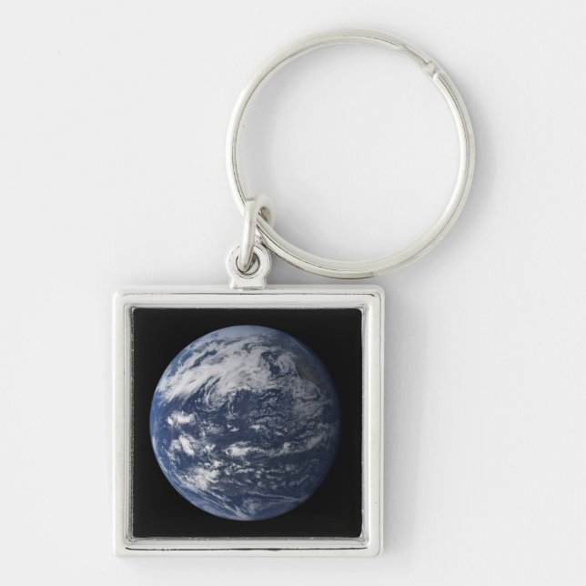 Full Earth centred over the Pacific Ocean Key Ring (Front)