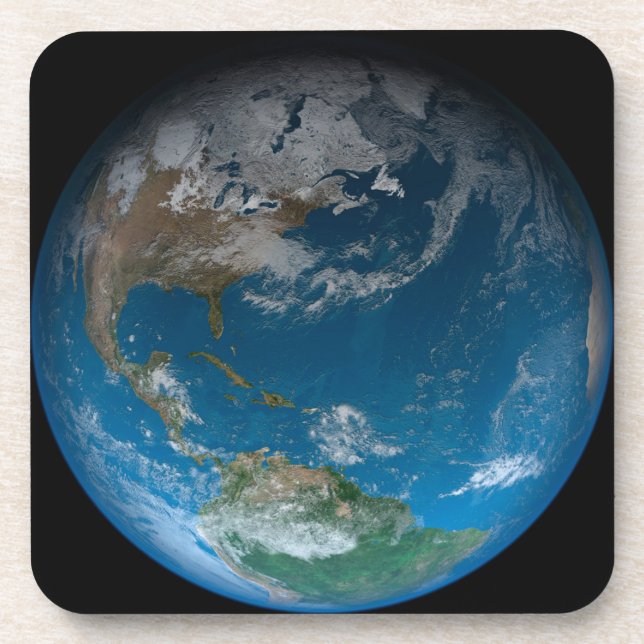Full Earth Featuring North And South America. Coaster (Front)