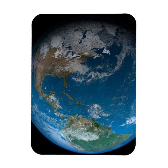 Full Earth Featuring North And South America. Magnet (Vertical)