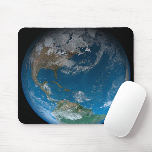 Full Earth Featuring North And South America. Mouse Mat (With Mouse)