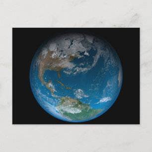 Full Earth Featuring North And South America. Postcard
