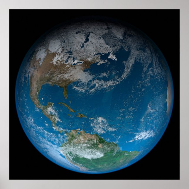 Full Earth Featuring North And South America. Poster (Front)