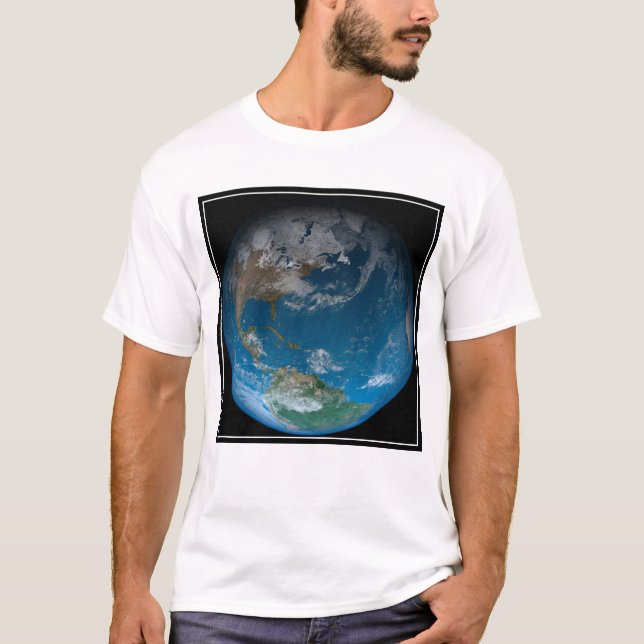 Full Earth Featuring North And South America. T-Shirt (Front)