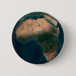 Full Earth From Space Above The African Continent. 6 Cm Round Badge