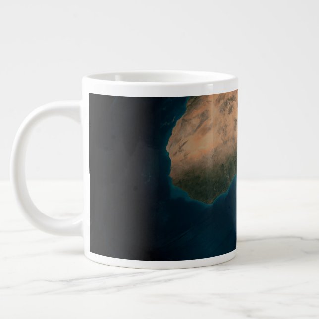 Full Earth From Space Above The African Continent. Large Coffee Mug (Left)