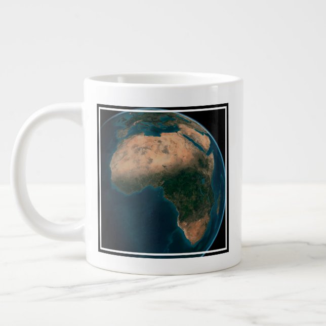 Full Earth From Space Above The African Continent. Large Coffee Mug (Left)
