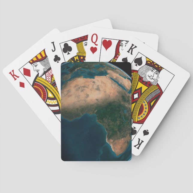 Full Earth From Space Above The African Continent. Playing Cards (Back)