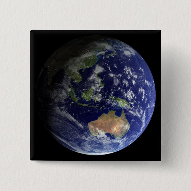 Full Earth from space showing Australia 15 Cm Square Badge (Front)