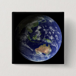 Full Earth from space showing Australia 15 Cm Square Badge