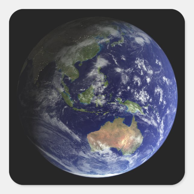 Full Earth from space showing Australia Square Sticker (Front)