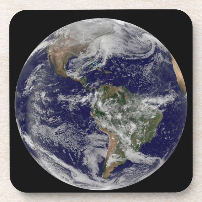Full Earth Showing A Powerful Winter Storm. Coaster (Front)