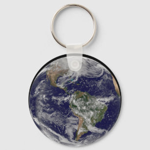 Full Earth Showing A Powerful Winter Storm. Key Ring