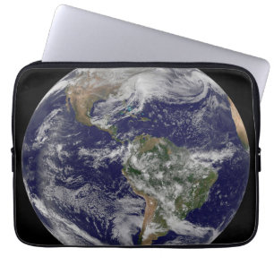 Full Earth Showing A Powerful Winter Storm. Laptop Sleeve
