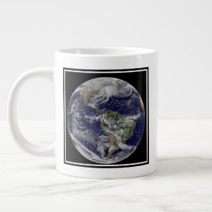 Full Earth Showing A Powerful Winter Storm. Large Coffee Mug