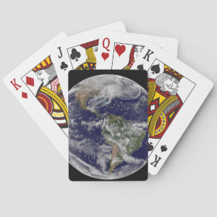 Full Earth Showing A Powerful Winter Storm. Playing Cards