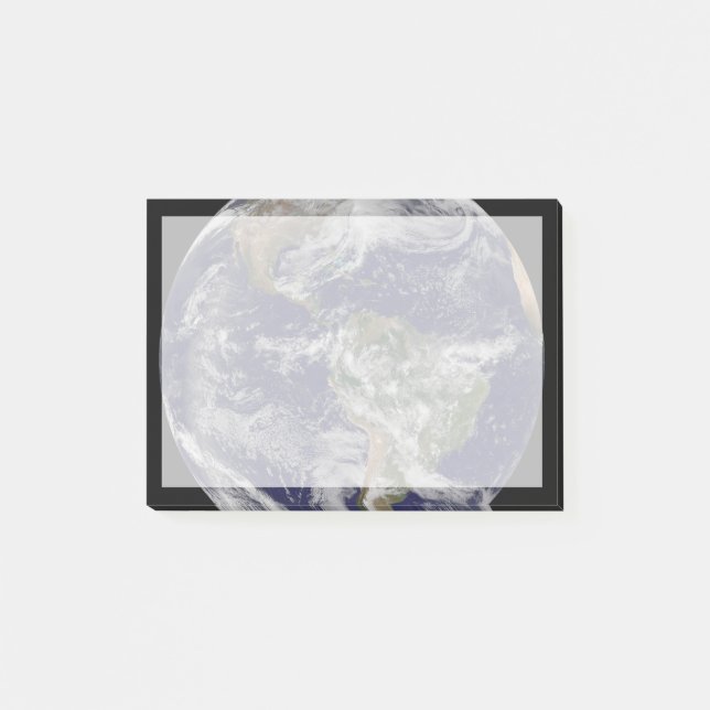 Full Earth Showing A Powerful Winter Storm. Post-it Notes (Front)