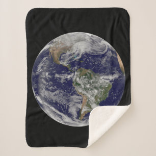 Full Earth Showing A Powerful Winter Storm. Sherpa Blanket