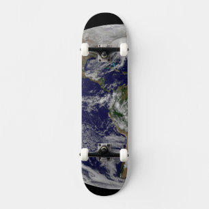 Full Earth Showing A Powerful Winter Storm. Skateboard