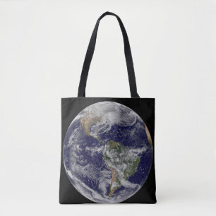 Full Earth Showing A Powerful Winter Storm. Tote Bag