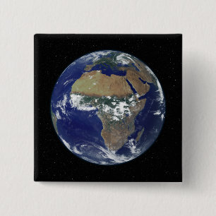 Full Earth Showing Africa and Europe 15 Cm Square Badge