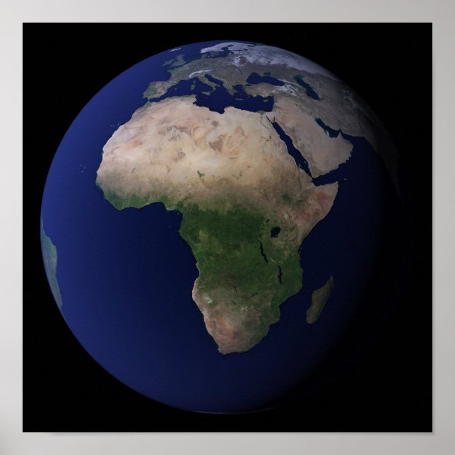 Full Earth showing Africa, Europe, &  Middle Ea Poster (Front)