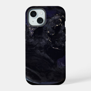 Full Earth Showing City Lights Of Asia At Night. iPhone 15 Case
