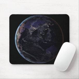 Full Earth Showing City Lights Of Asia At Night. Mouse Mat