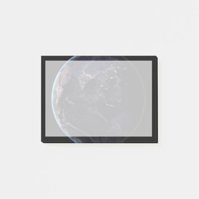 Full Earth Showing City Lights Of Asia At Night. Post-it Notes (Front)