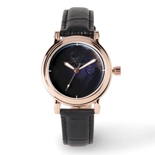 Full Earth Showing City Lights Of Europe At Night. Watch (Front)