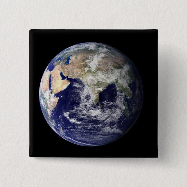 Full Earth showing Europe and Asia 15 Cm Square Badge (Front)