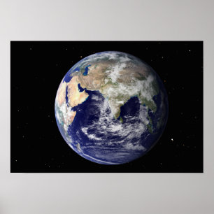 Full Earth showing Europe and Asia 2 Poster