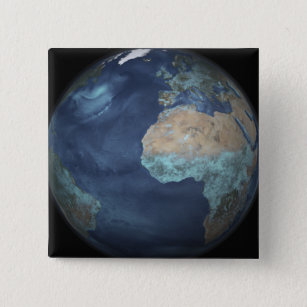 Full Earth showing evaporation 15 Cm Square Badge
