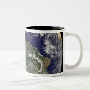 Full Earth showing Hurricane Paloma Two-Tone Coffee Mug