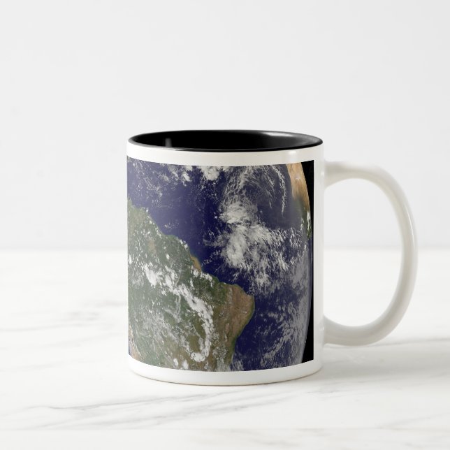 Full Earth showing Hurricane Paloma Two-Tone Coffee Mug (Right)