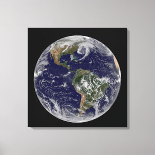 Full Earth Showing Low Pressure Systems. Canvas Print
