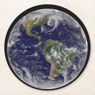 Full Earth Showing Low Pressure Systems. Round Paper Coaster