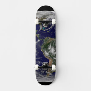 Full Earth Showing Low Pressure Systems. Skateboard