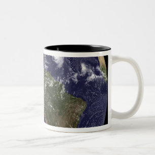 Full Earth showing North America 2 Two-Tone Coffee Mug