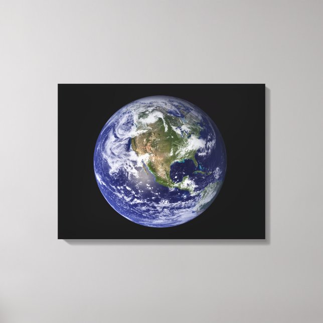 Full Earth showing North America 3 Canvas Print (Front)