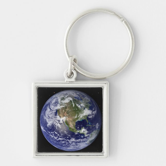 Full Earth showing North America 4 Key Ring (Front)