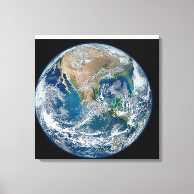 Full Earth Showing North America And Mexico. Canvas Print (Front)