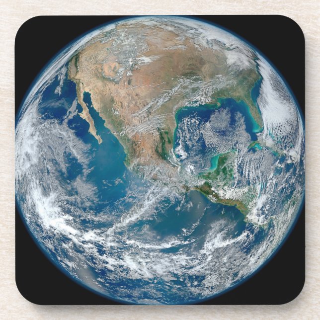 Full Earth Showing North America And Mexico. Coaster (Front)