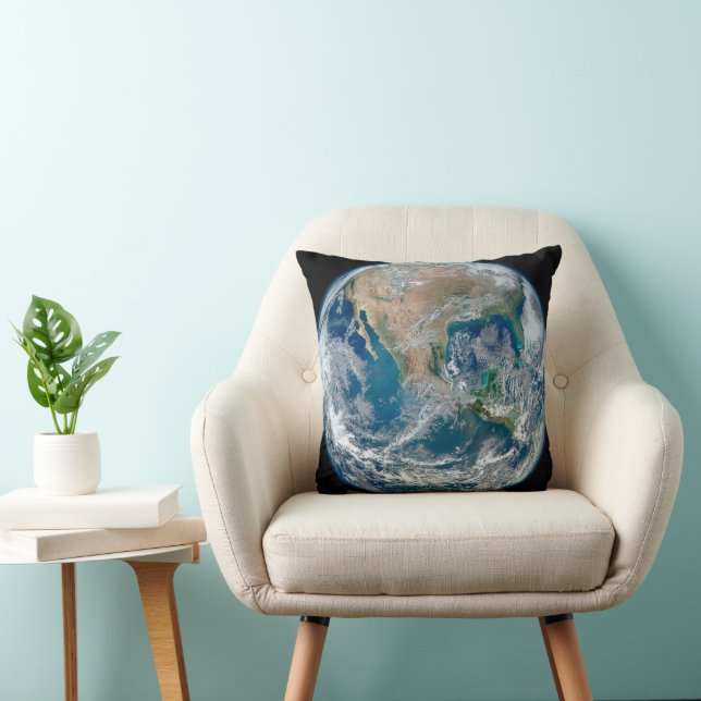 Full Earth Showing North America And Mexico. Cushion (Chair)